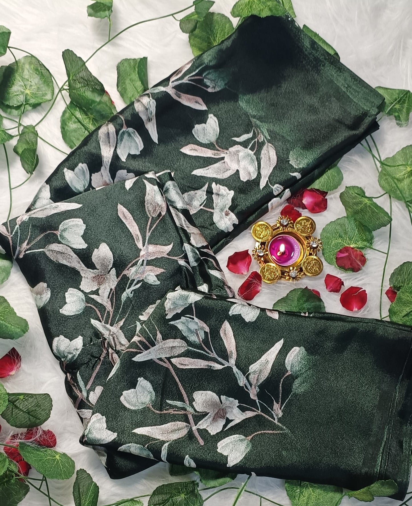 Emerald Bloom Luxe Saree