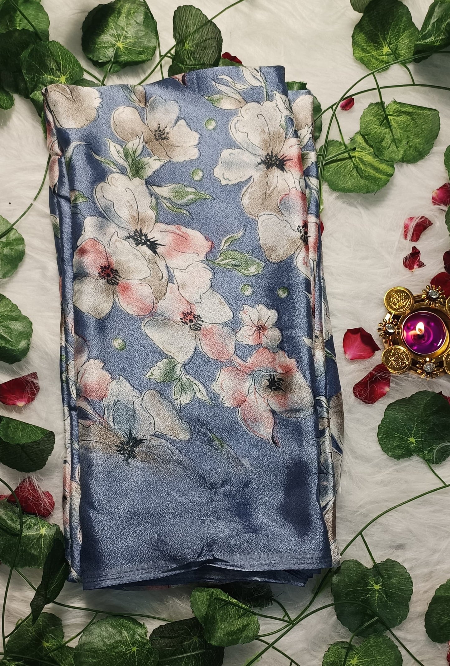 Azure Blossom Elegance Saree