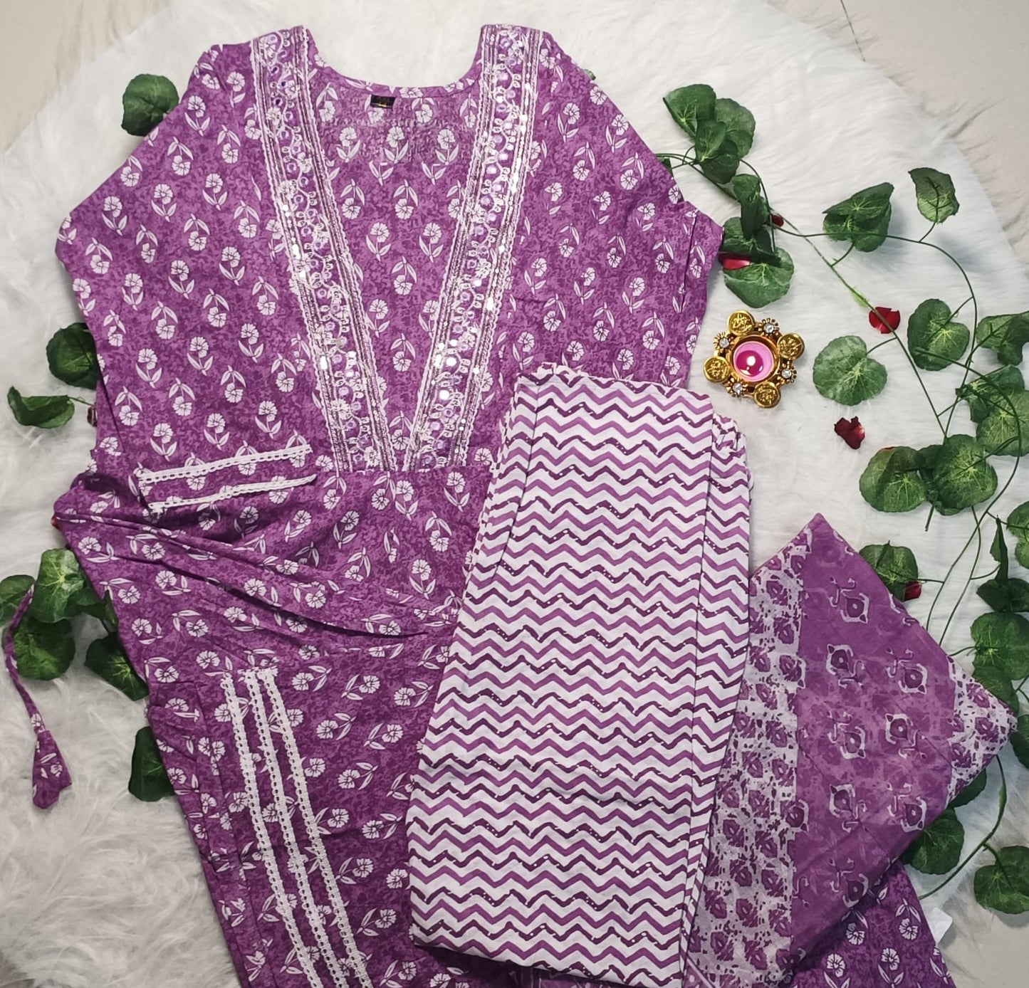 Printed Cotton Suit Set