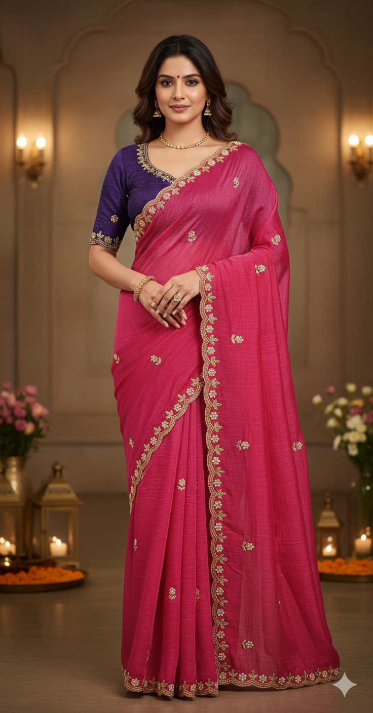 Royal Statement in Rani Pink & Purple