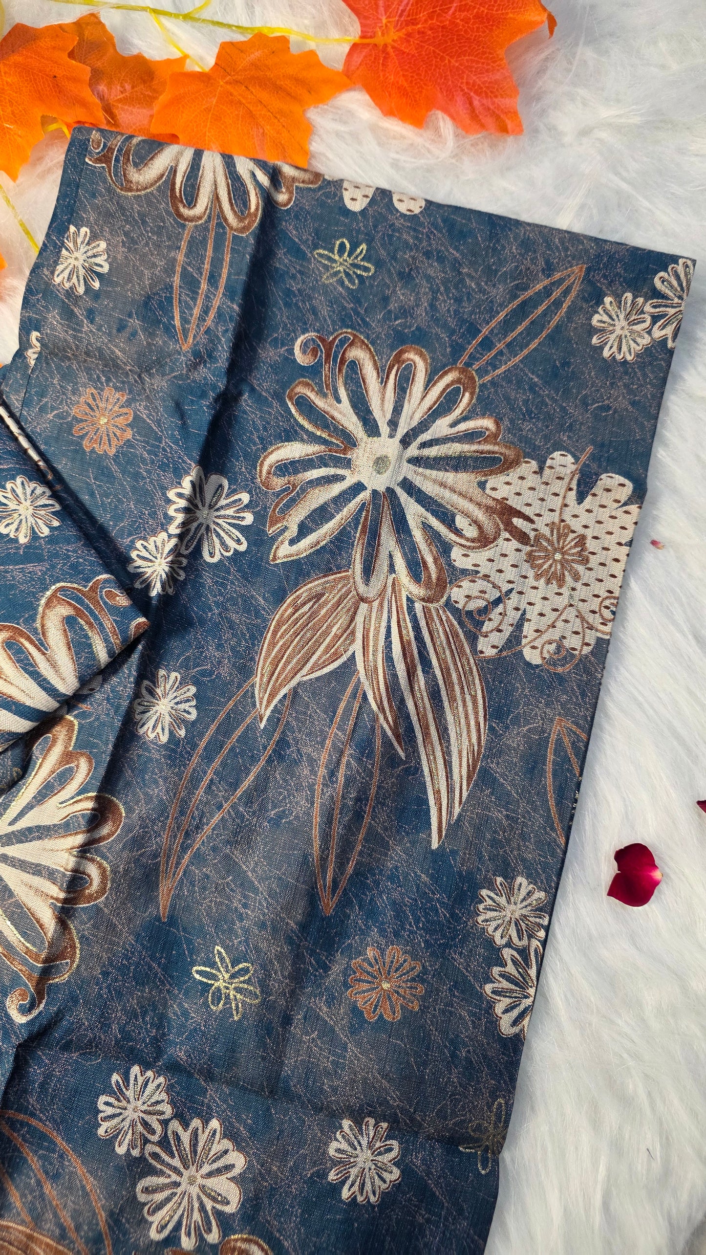 Blue Floral Printed
