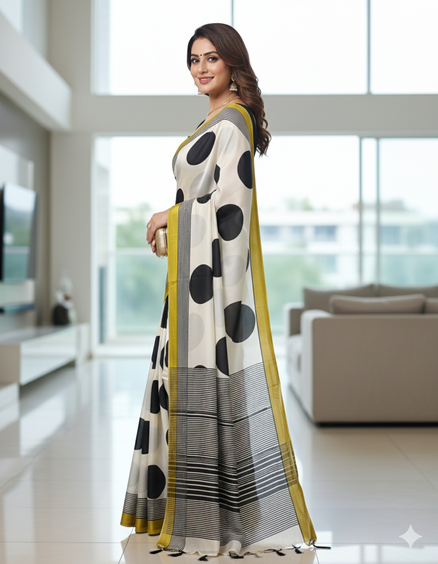 Noir Polka Elegance Saree