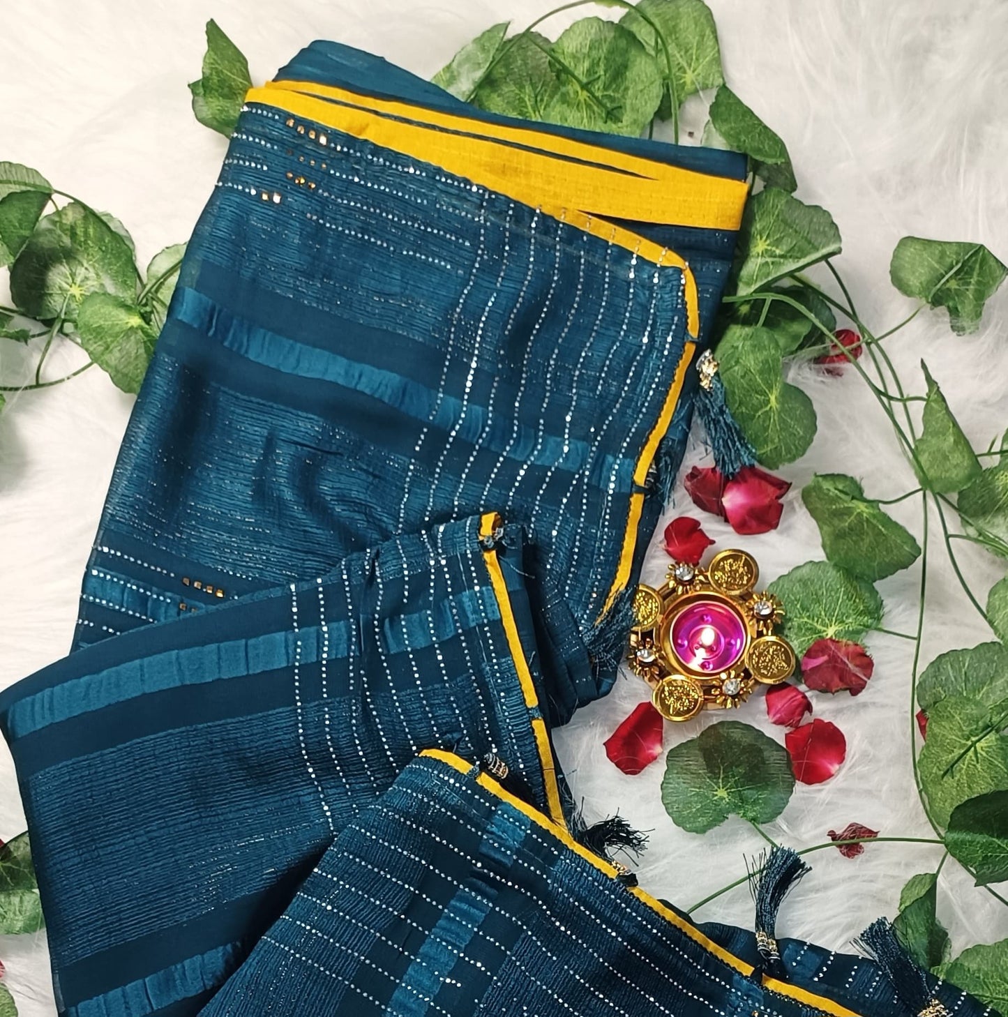 Midnight Sapphire Elegance Saree