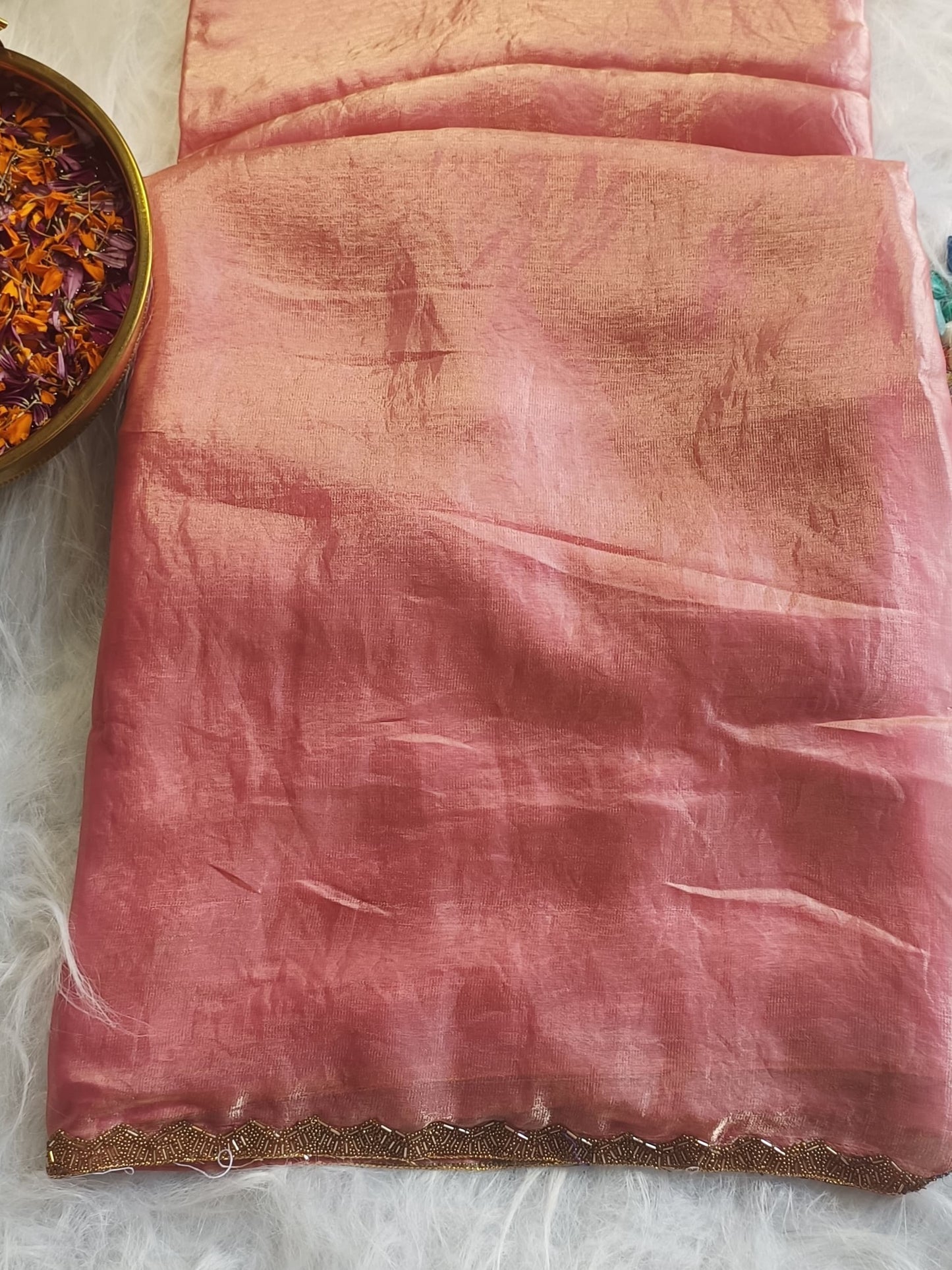 Blush Rose Handwoven Silk Saree
