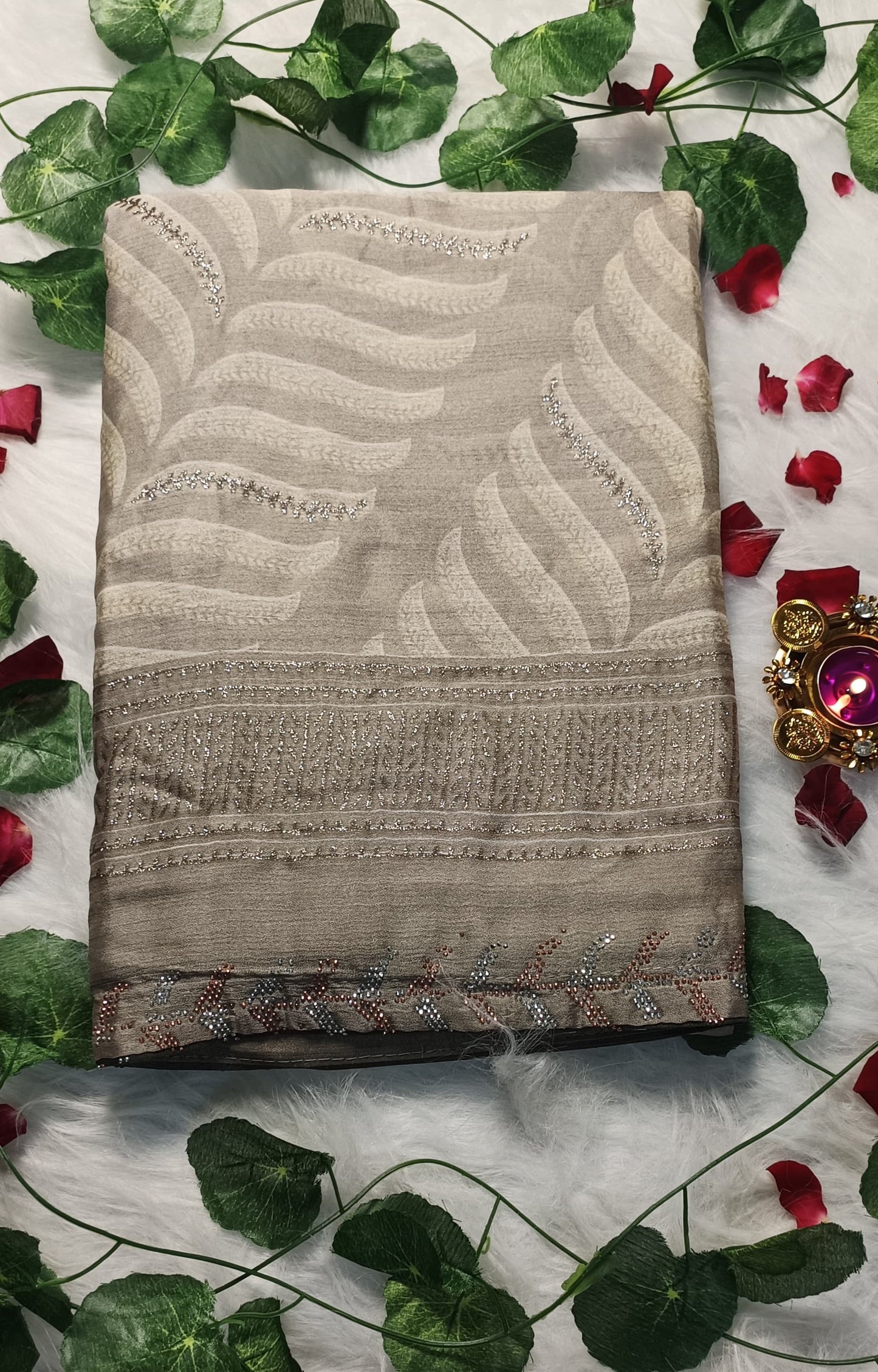 Mocha Leaf Royale Saree