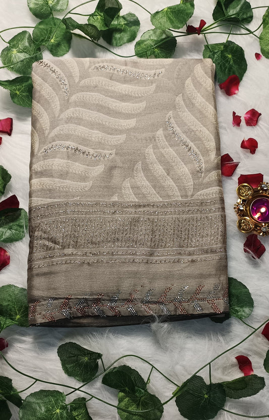 Mocha Leaf Royale Saree