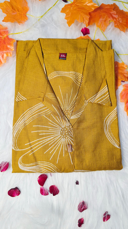 Mustard Yellow Cotton Suit Set