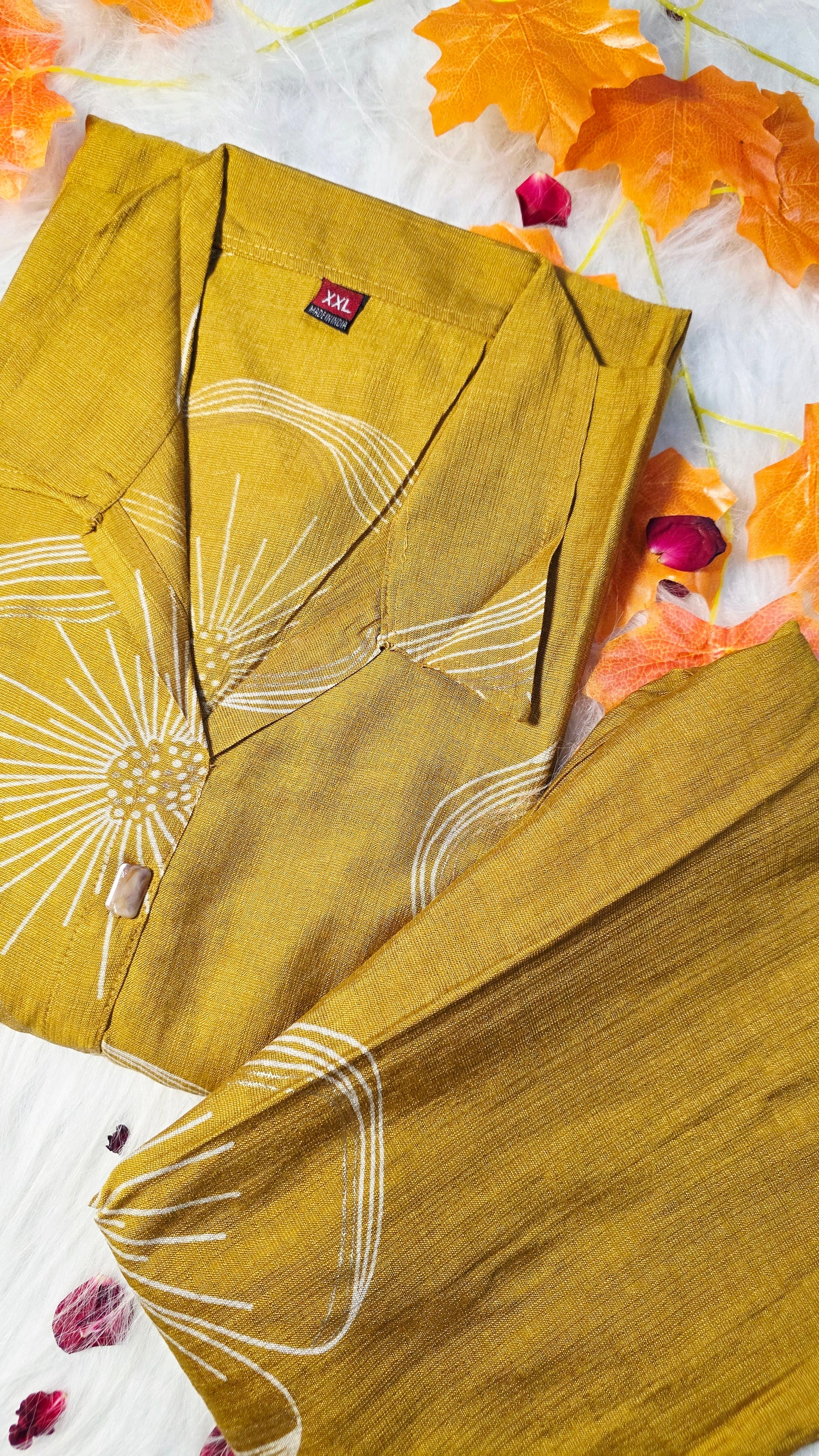 Mustard Yellow Cotton Suit Set
