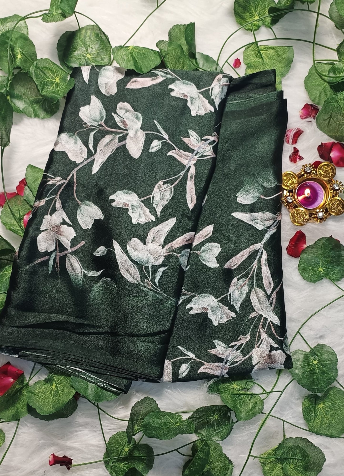 Emerald Bloom Luxe Saree