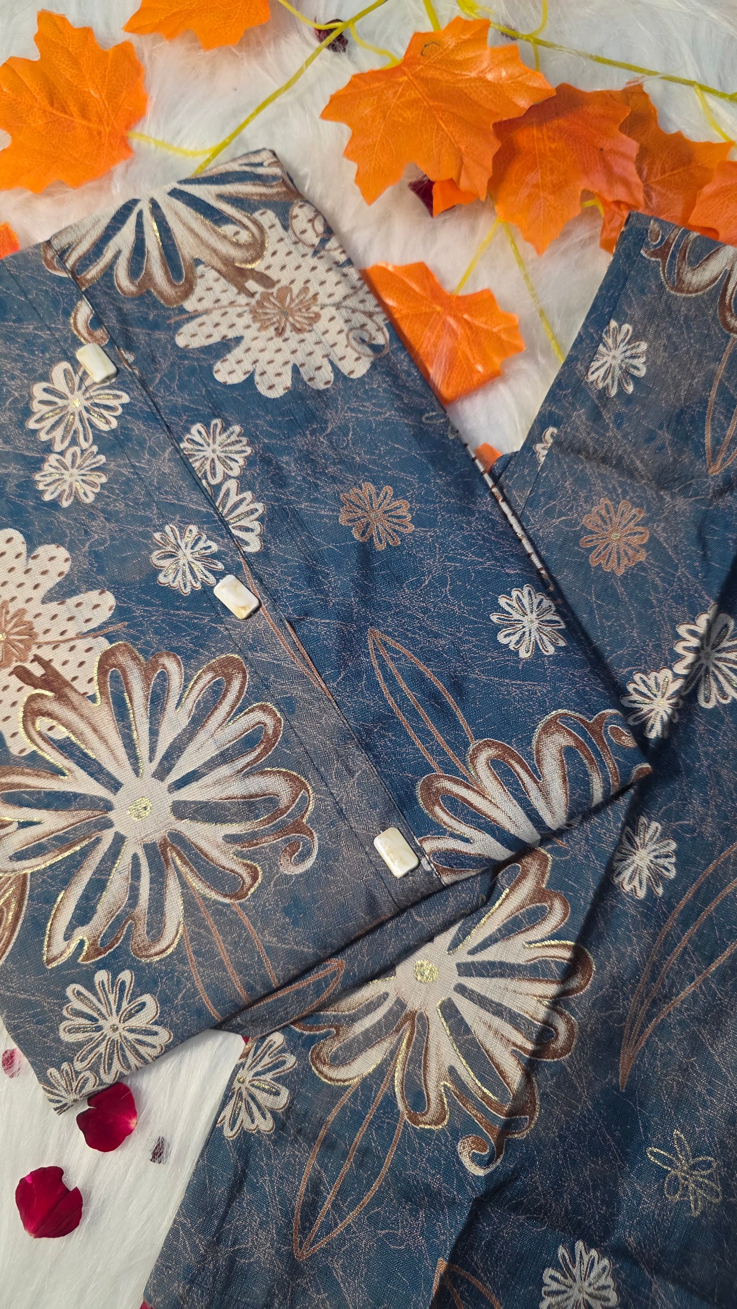 Blue Floral Printed