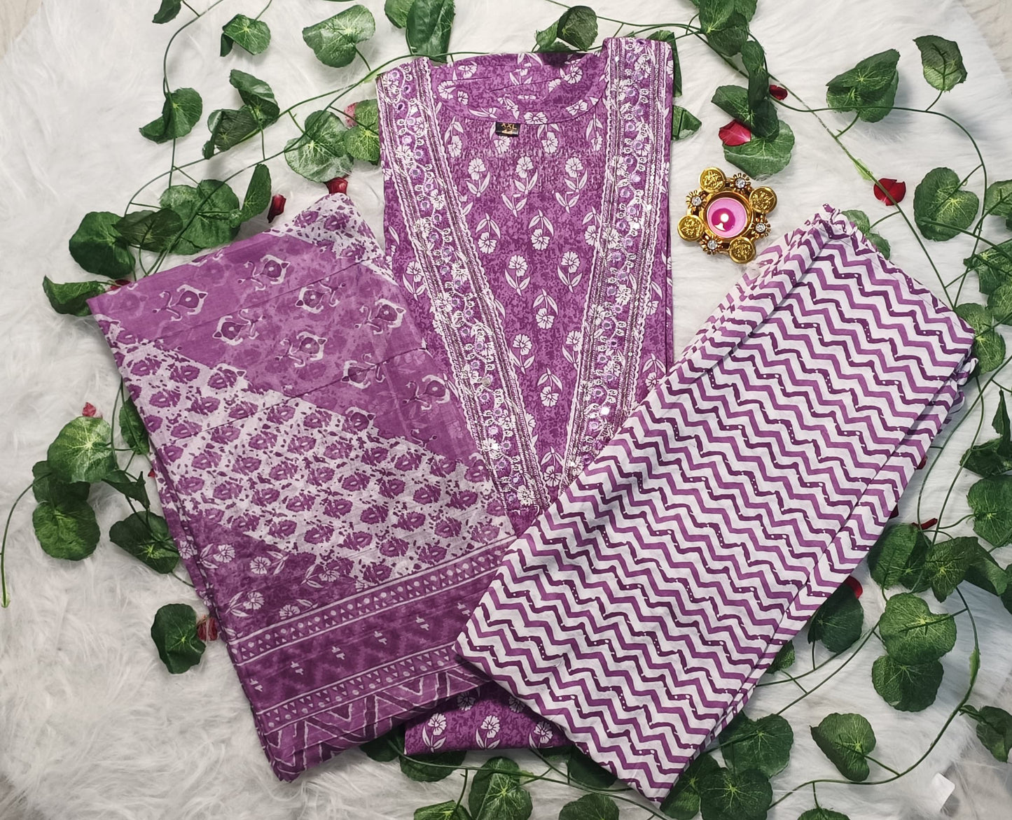 Printed Cotton Suit Set