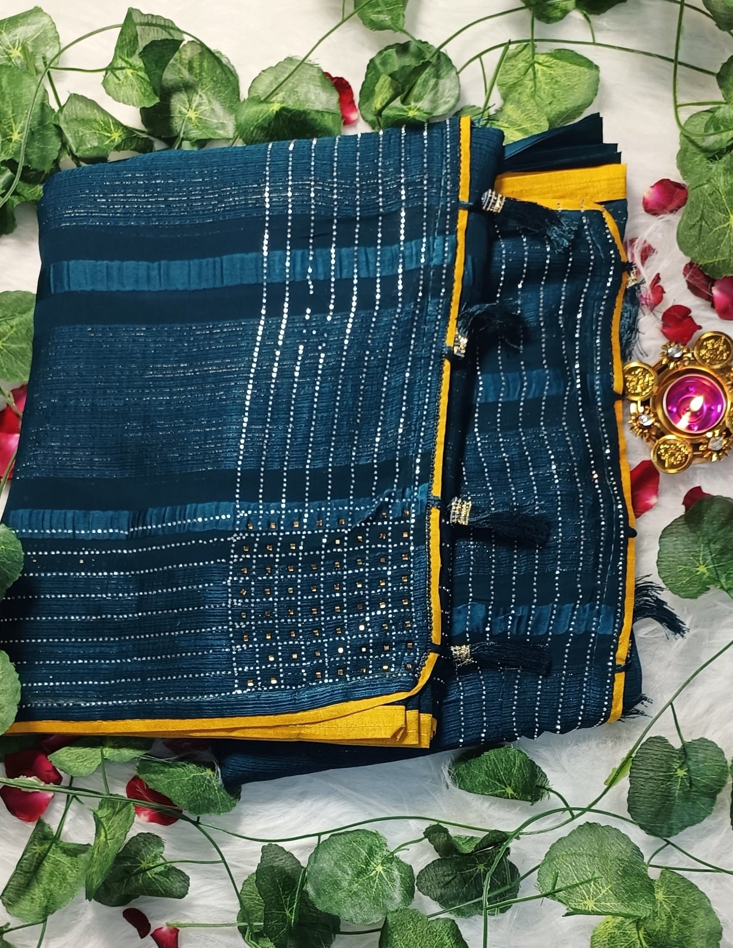Midnight Sapphire Elegance Saree