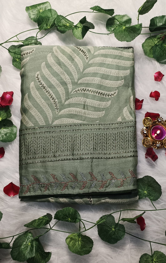 Emerald Leaf Royale Saree