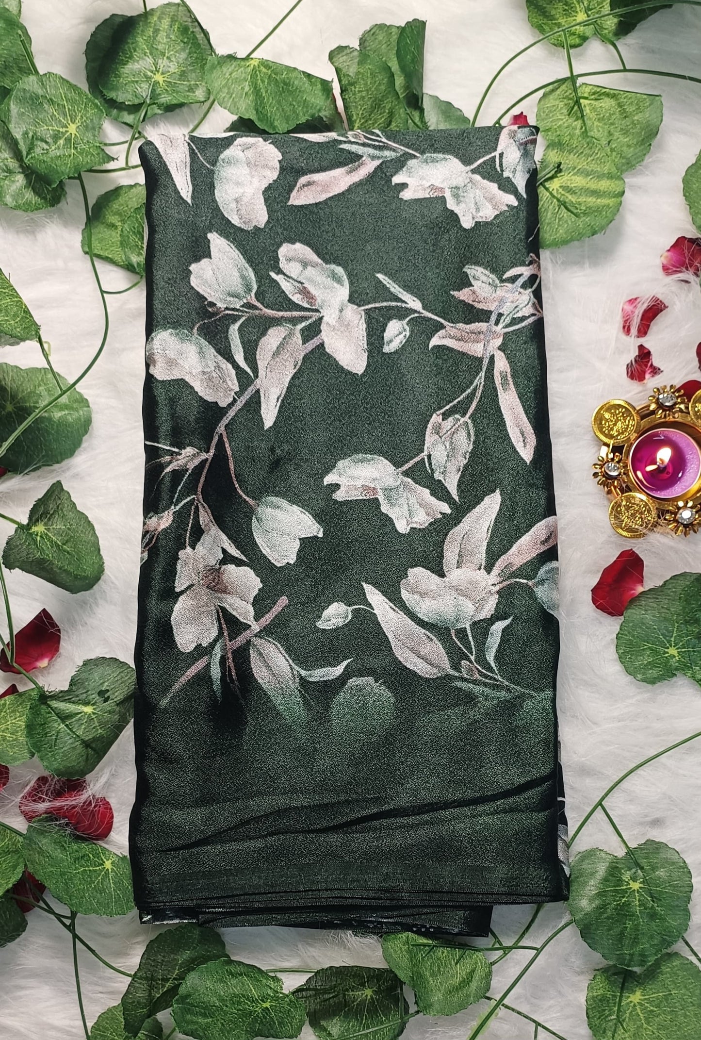 Emerald Bloom Luxe Saree