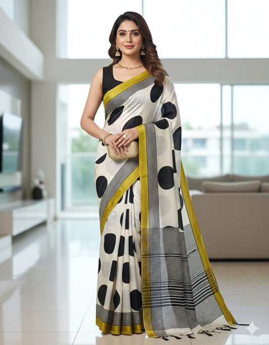 Noir Polka Elegance Saree