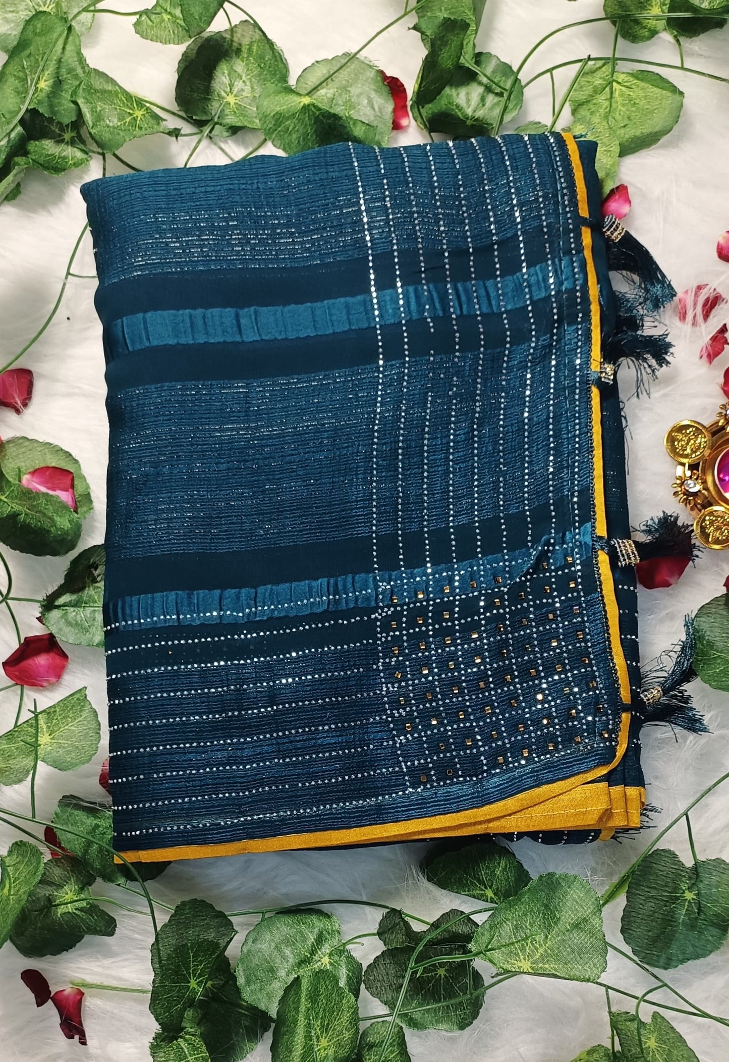 Midnight Sapphire Elegance Saree