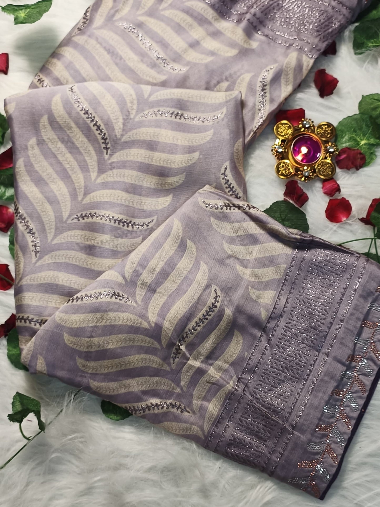 Lavender Leaf Royale Saree