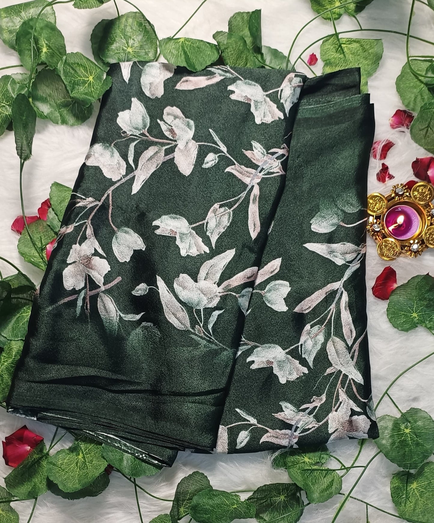 Emerald Bloom Luxe Saree