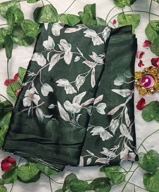 Emerald Bloom Luxe Saree