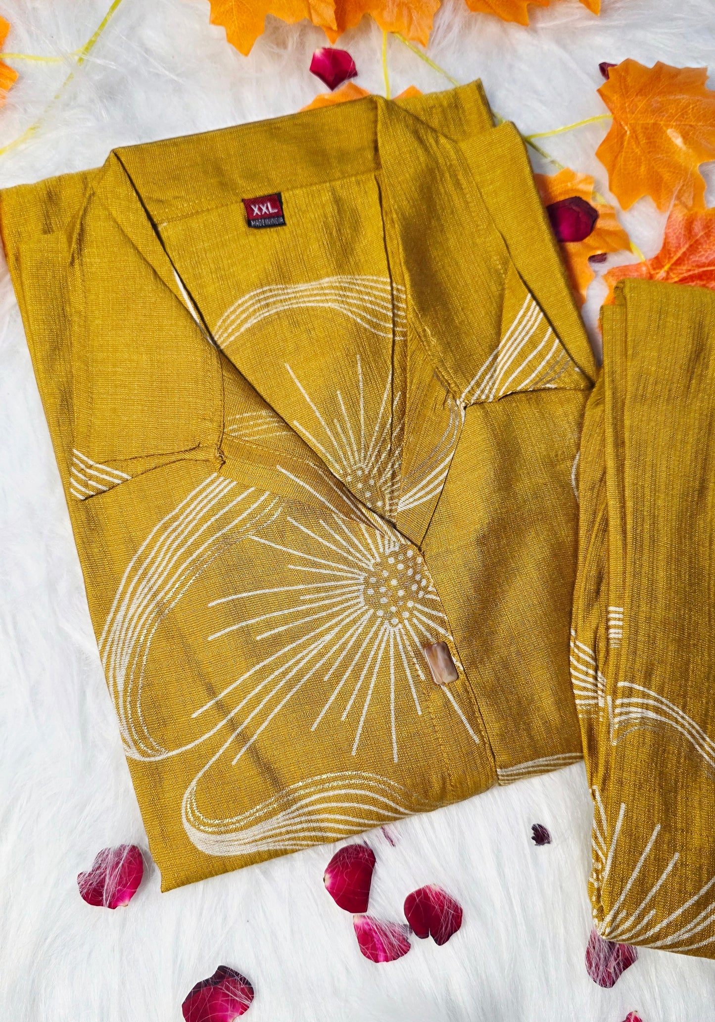 Mustard Yellow Cotton Suit Set