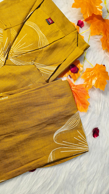 Mustard Yellow Cotton Suit Set