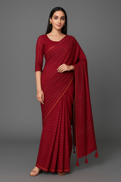 Royal Ruby Radiance Saree