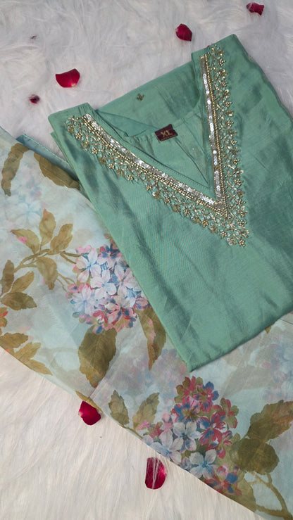 Elegant Pastel Green Suit Set