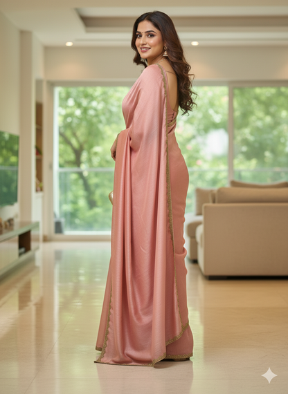Blush Rose Handwoven Silk Saree