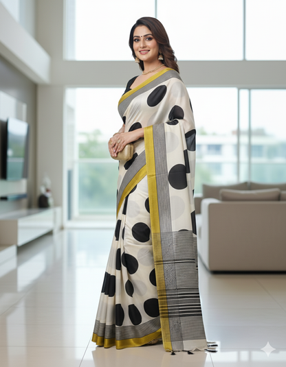 Noir Polka Elegance Saree