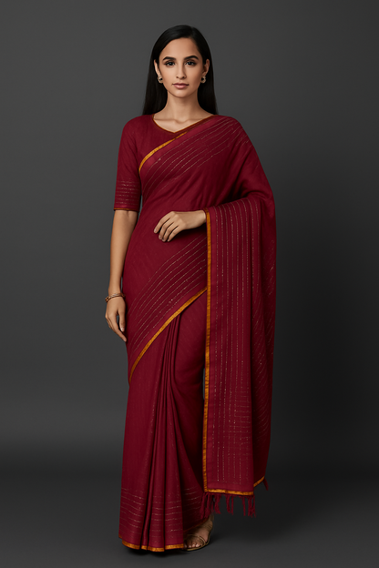 Royal Ruby Radiance Saree